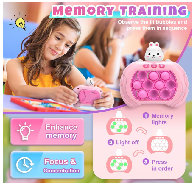 Quick Push Game Fidget Toys Pro for Kids Adults, Rabbit Fidget Game Fast Puzzle Game Machine