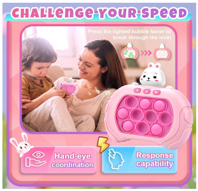 Quick Push Game Fidget Toys Pro for Kids Adults, Rabbit Fidget Game Fast Puzzle Game Machine