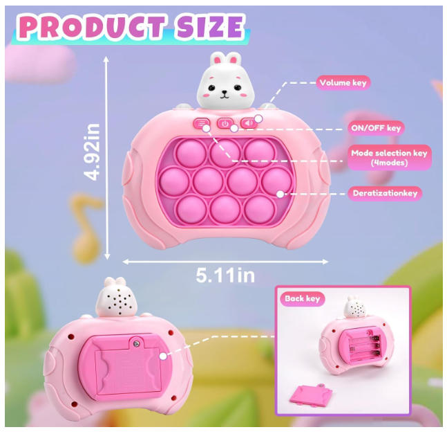 Quick Push Game Fidget Toys Pro for Kids Adults, Rabbit Fidget Game Fast Puzzle Game Machine