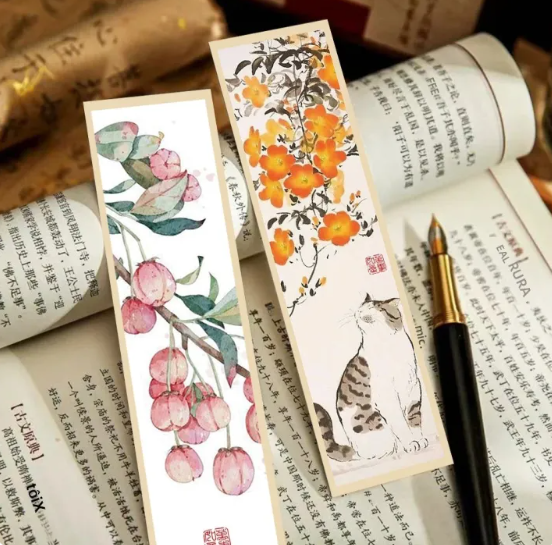 30Pcs Chinese Painting Style Bookmarks-Traditional Ink Painting Design Reading Page Markers for Books and Notebooks Student Stationery