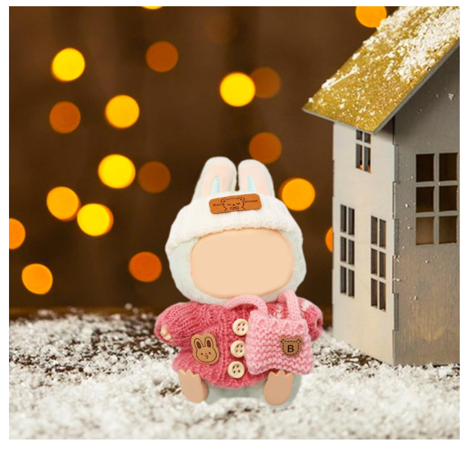 3pcs Clothes Outfit for 17cm Dolls, Adorable Pink White Doll Accessories with Designer Clothes Hat