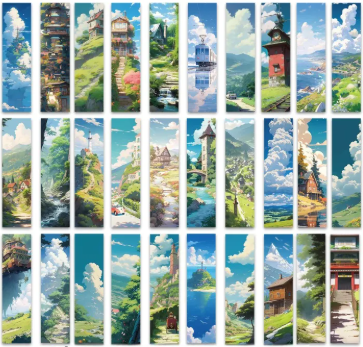 30Pcs Hayao Miyazaki Manga Style Bookmarks Art Paper Creative Decoration Reading Page Marker Student Gift