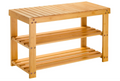 Bamboo Shoe Rack Bench, 3-Tier Shoe Shelf Organizer Holds up to 300 lbs