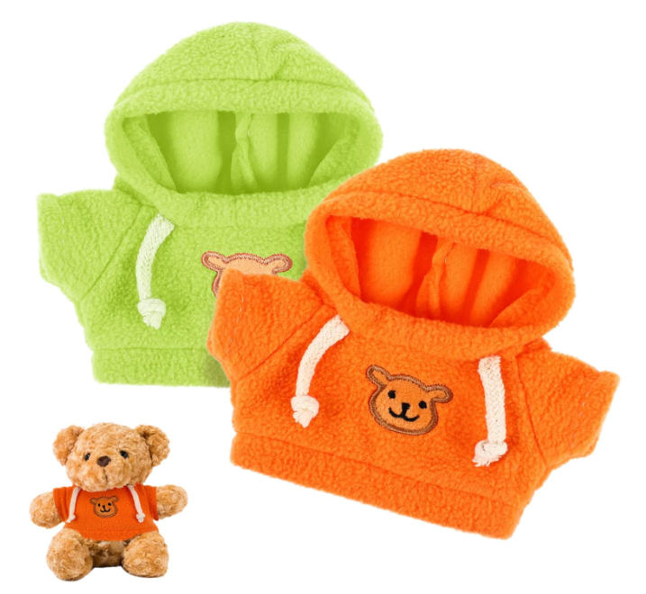 Milisten 2pcs Bear Doll Clothes Soft Hoodie Accessories