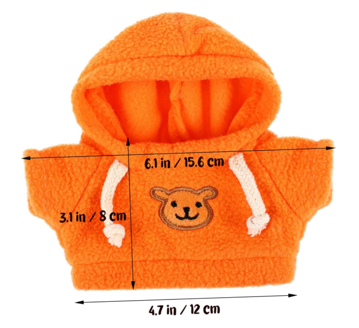 Milisten 2pcs Bear Doll Clothes Soft Hoodie Accessories
