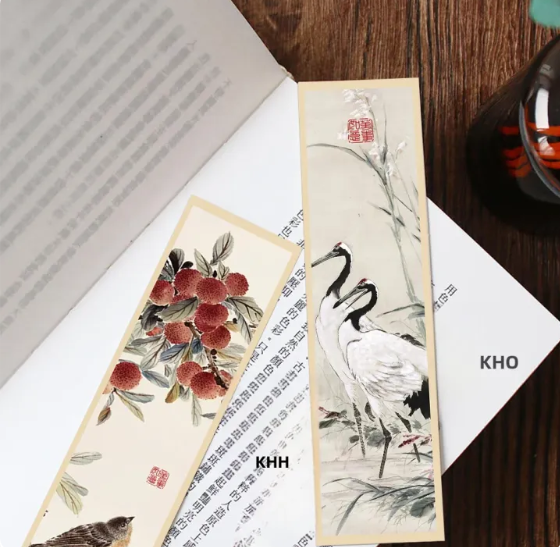 30Pcs Chinese Painting Style Bookmarks-Traditional Ink Painting Design Reading Page Markers for Books and Notebooks Student Stationery