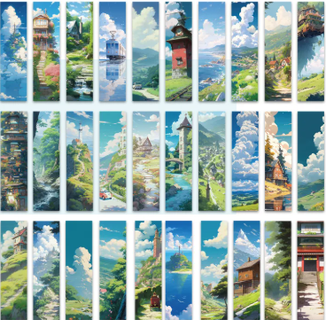 30Pcs Hayao Miyazaki Manga Style Bookmarks Art Paper Creative Decoration Reading Page Marker Student Gift