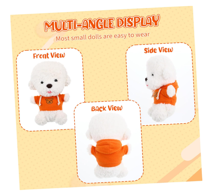 Milisten 2pcs Bear Doll Clothes Soft Hoodie Accessories