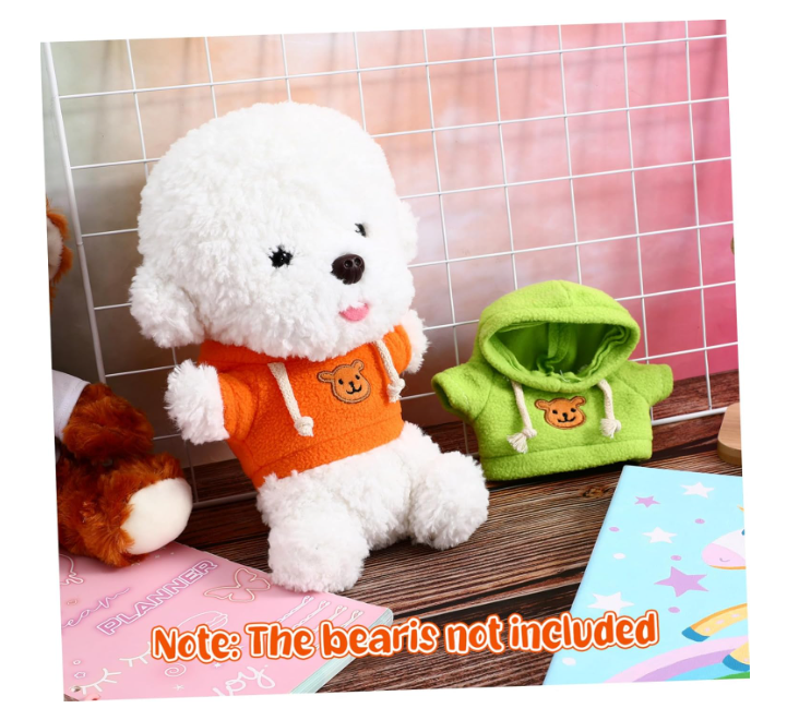 Milisten 2pcs Bear Doll Clothes Soft Hoodie Accessories